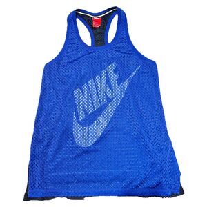 Vintage Nike Women Sz M Layered  Mesh Tank Top Wicking Lightweight Retro